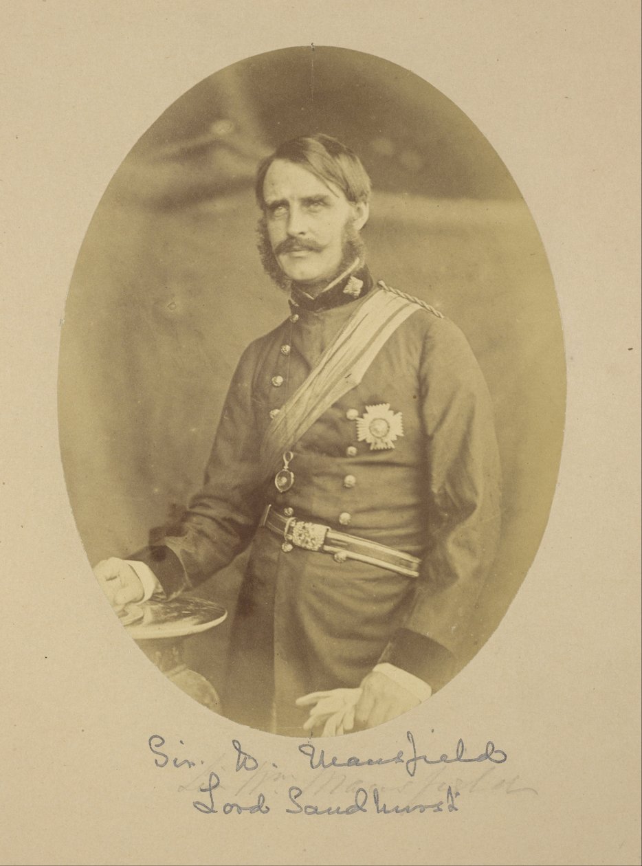 Porträtt av generalmajor William Rose Mansfield, 1: a baronen Sandhurst av Felice Beato