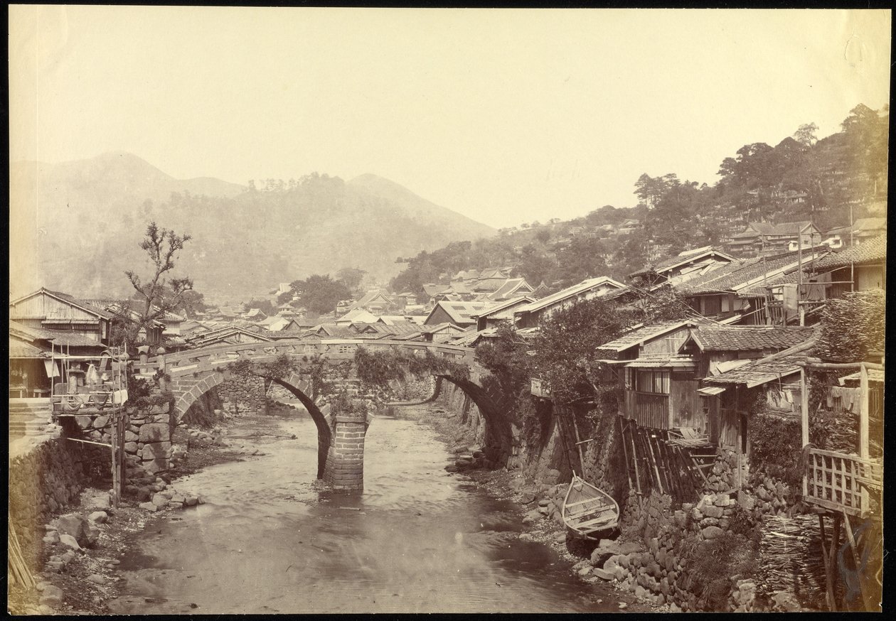 Stenbron vid Nagasaki av Felice Beato
