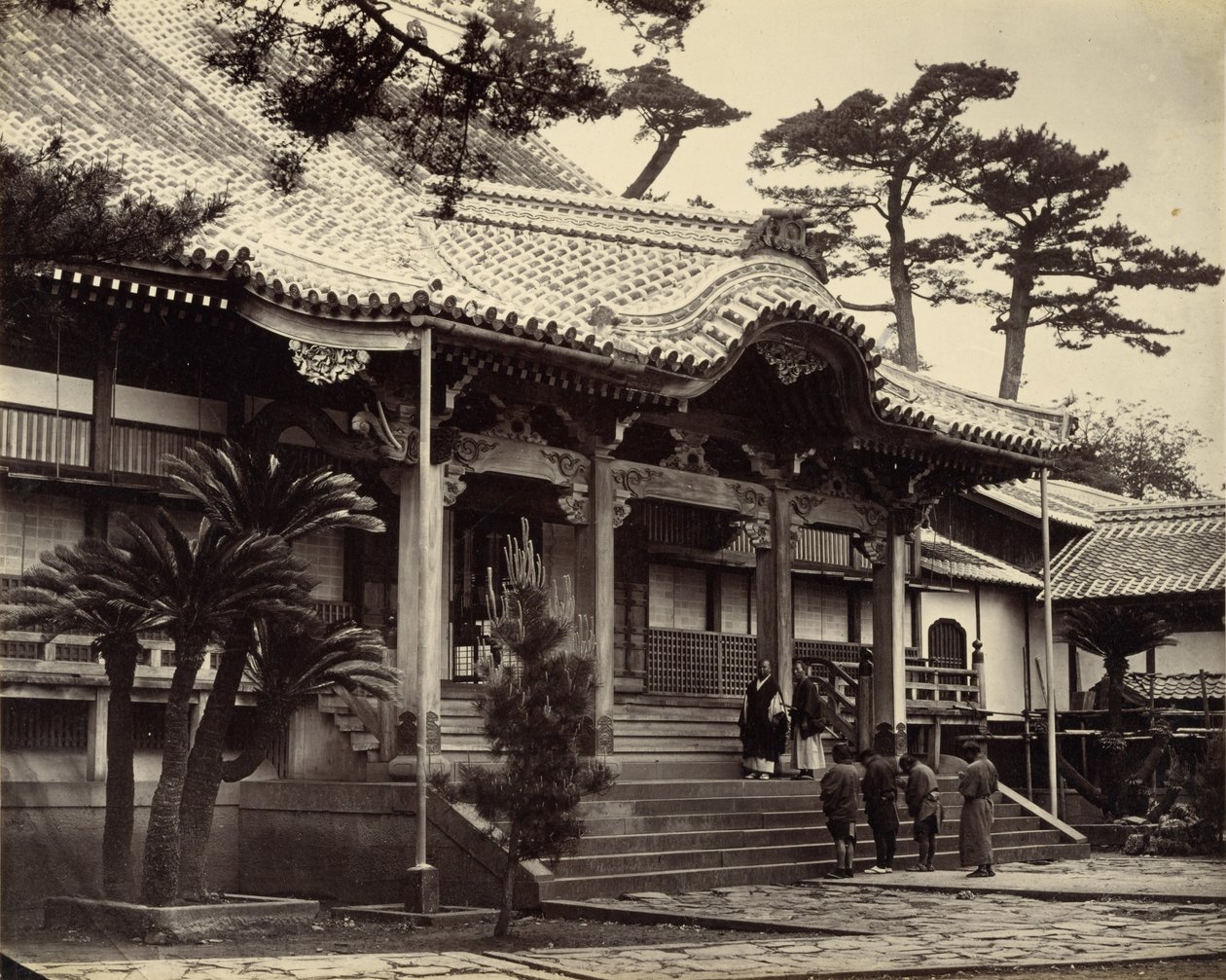 Storsalen vid Daionji -templet, Nagasaki av Felice Beato
