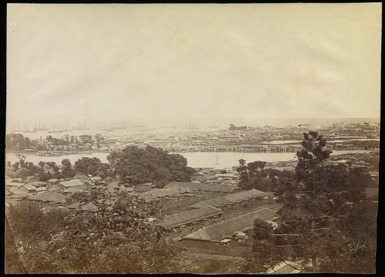 Yokohama från Governors Hill av Felice Beato