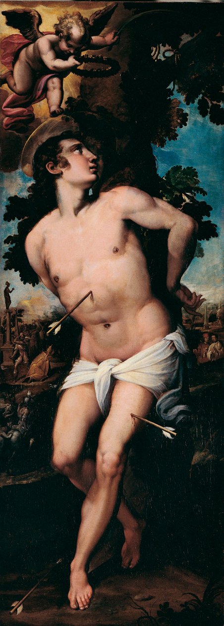 S:t Sebastians martyrskap Målning av Felice Riccio dit Brusasorzi (1539-1605) Privat samling från 1500-talet av Felice Brusasorci
