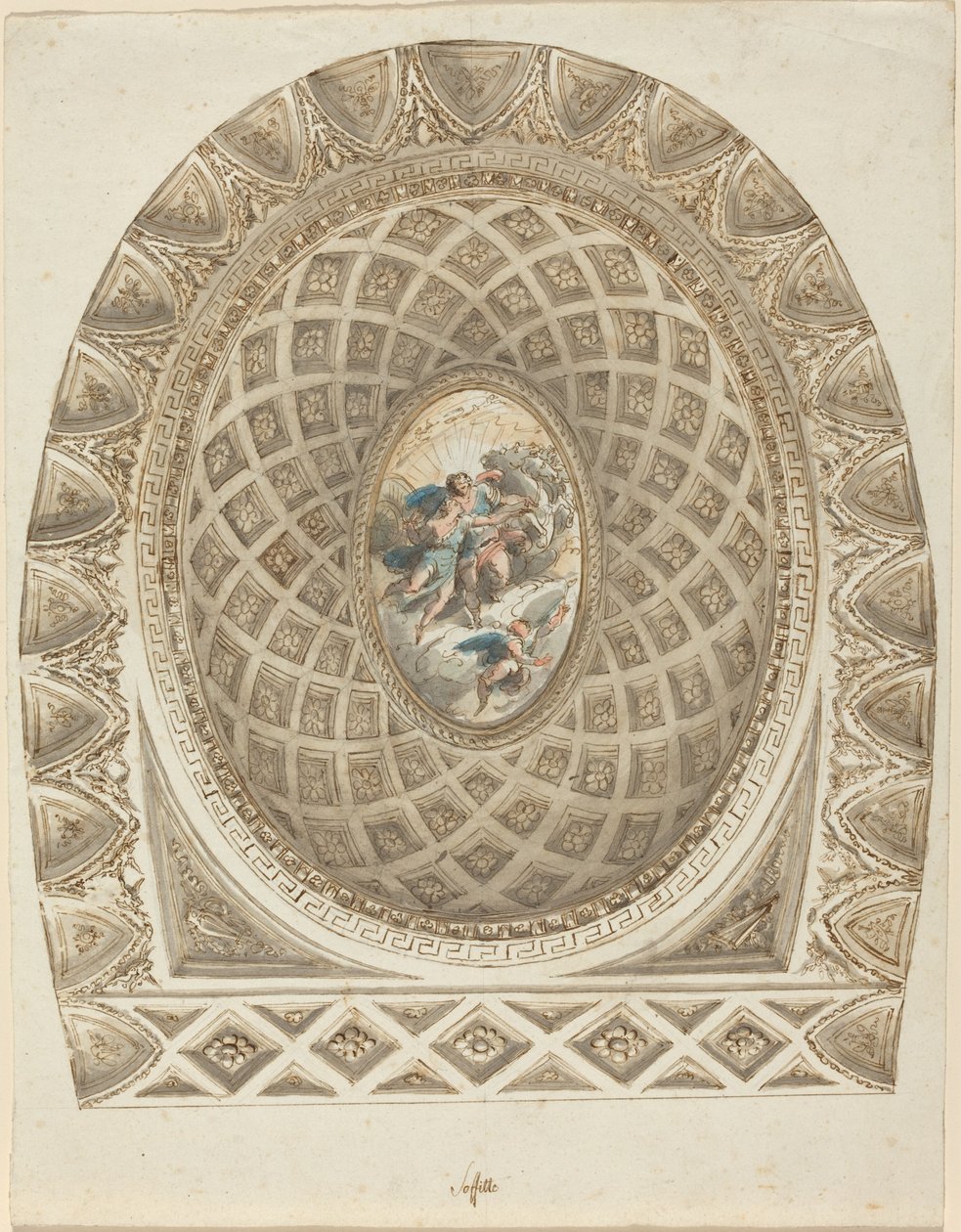 En Coffered Dome med Apollo och Phaeton av Felice Giani