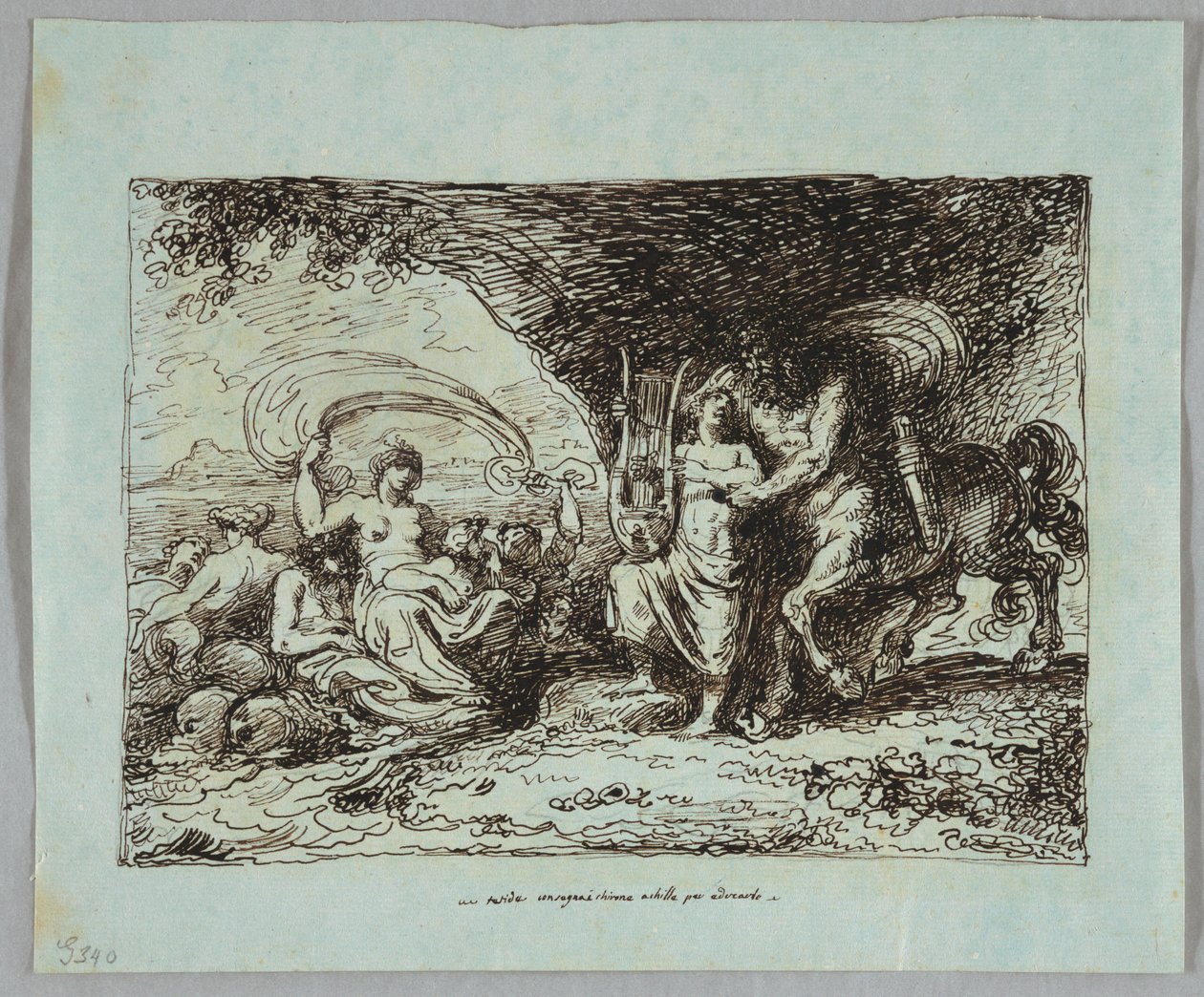 Achilles lärt ut av Centaur Chiron Hur man spelar Lyre av Felice Giani