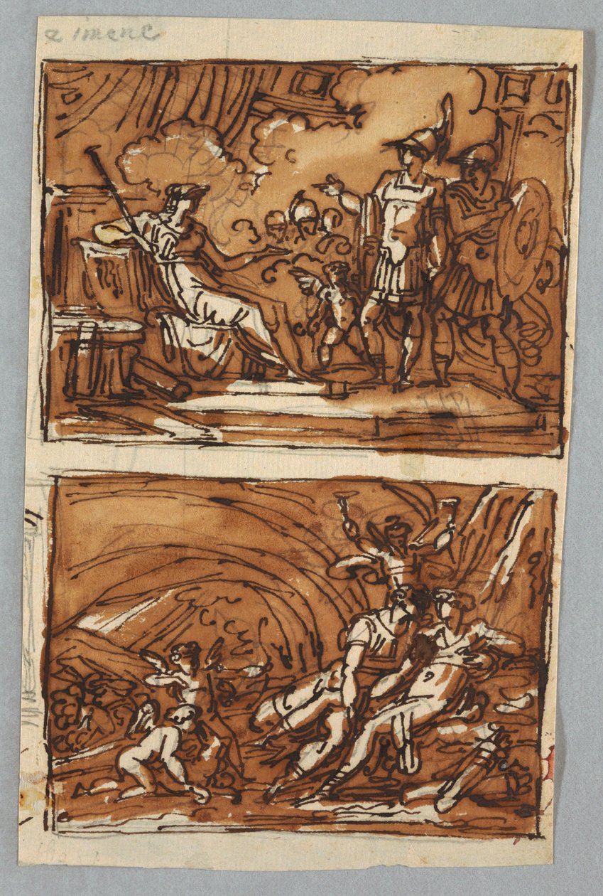 Aeneas och Achates före Dido; kärleken till Aeneas och Dido av Felice Giani