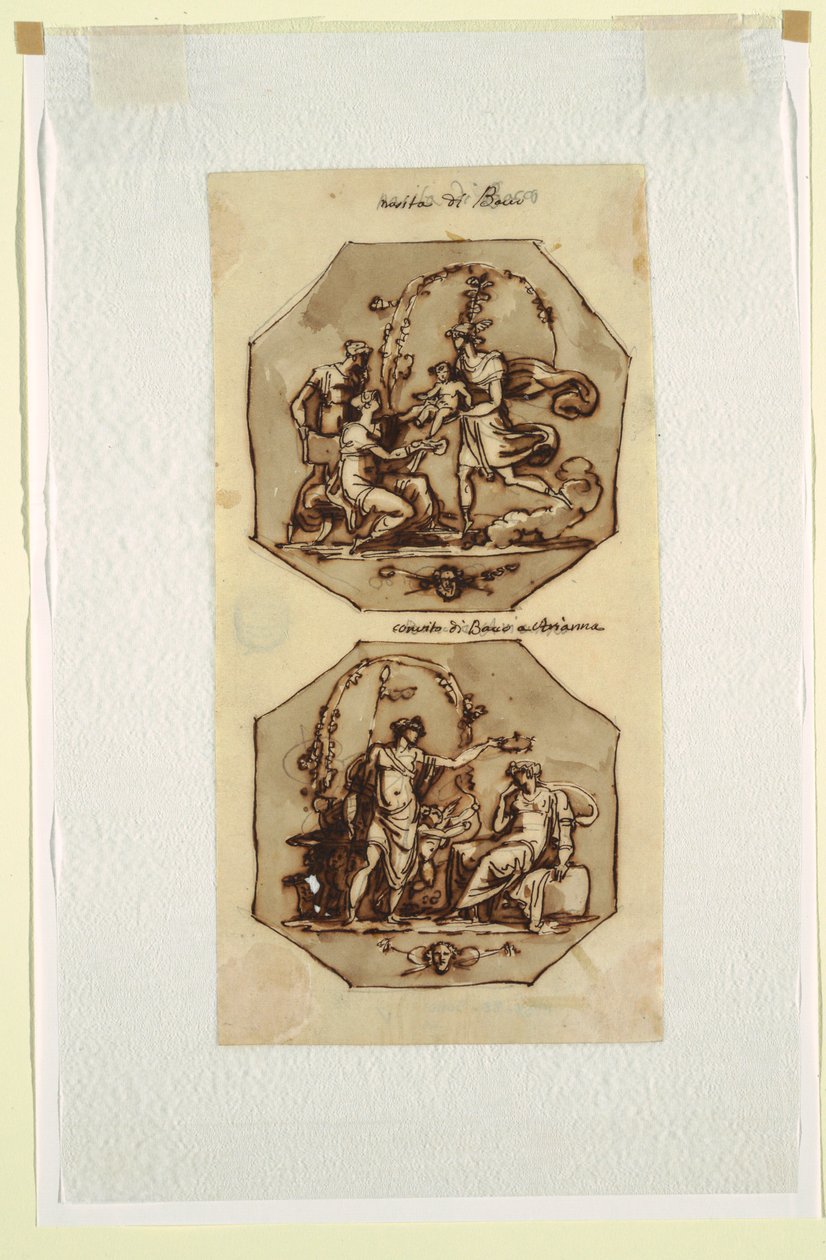 Bacchus födelse; Bankett av Bacchus och Ariadne av Felice Giani