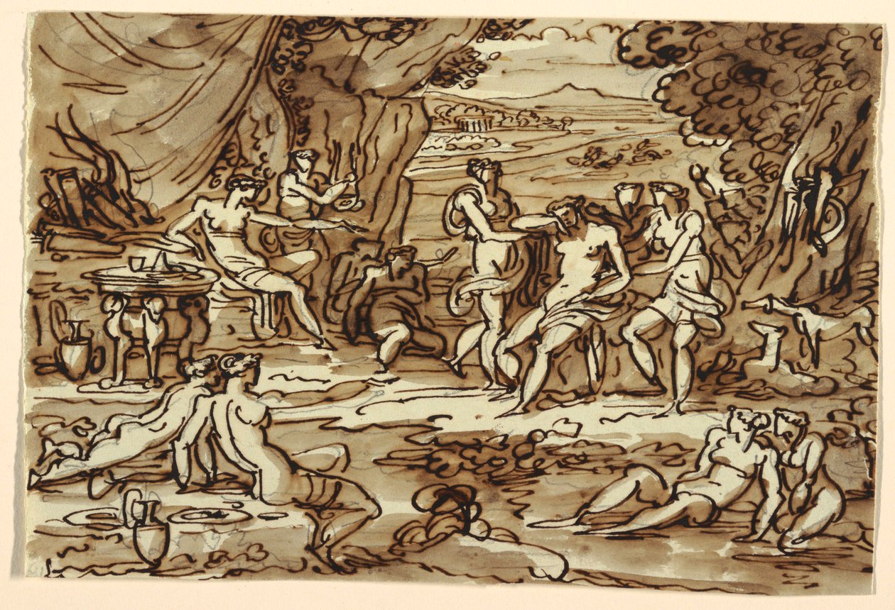 Diana och Callisto, Matsalen, Palazzo Rasponi, Ravenna av Felice Giani