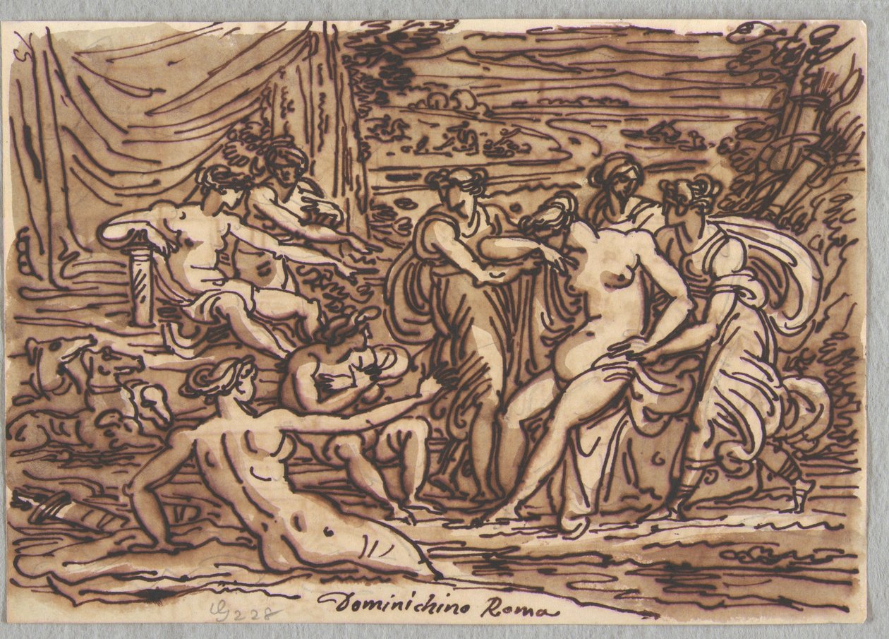 Diana och Callisto, efter Domenichino av Felice Giani