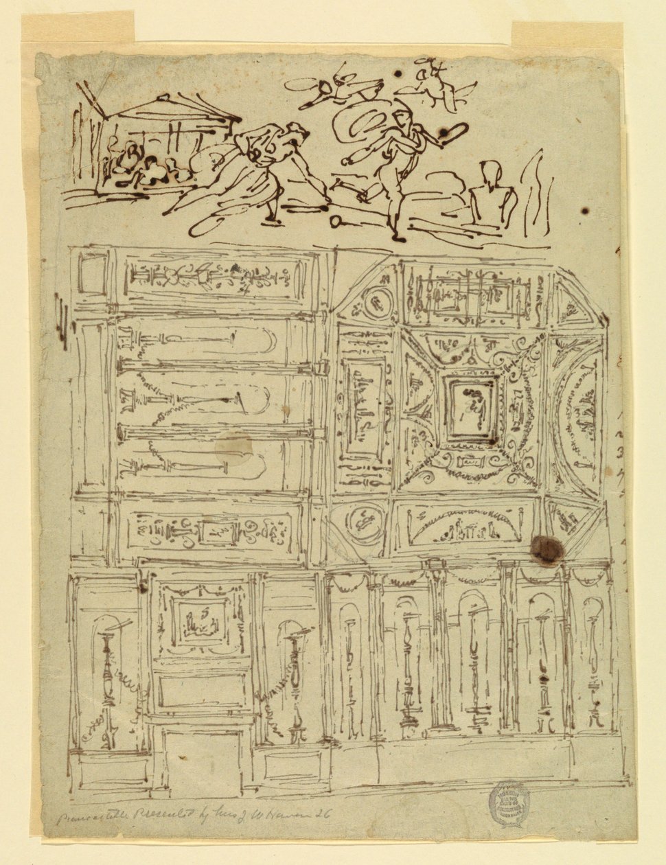 Teckning, Atalanta och Hippomenes, ca 1800 av Felice Giani