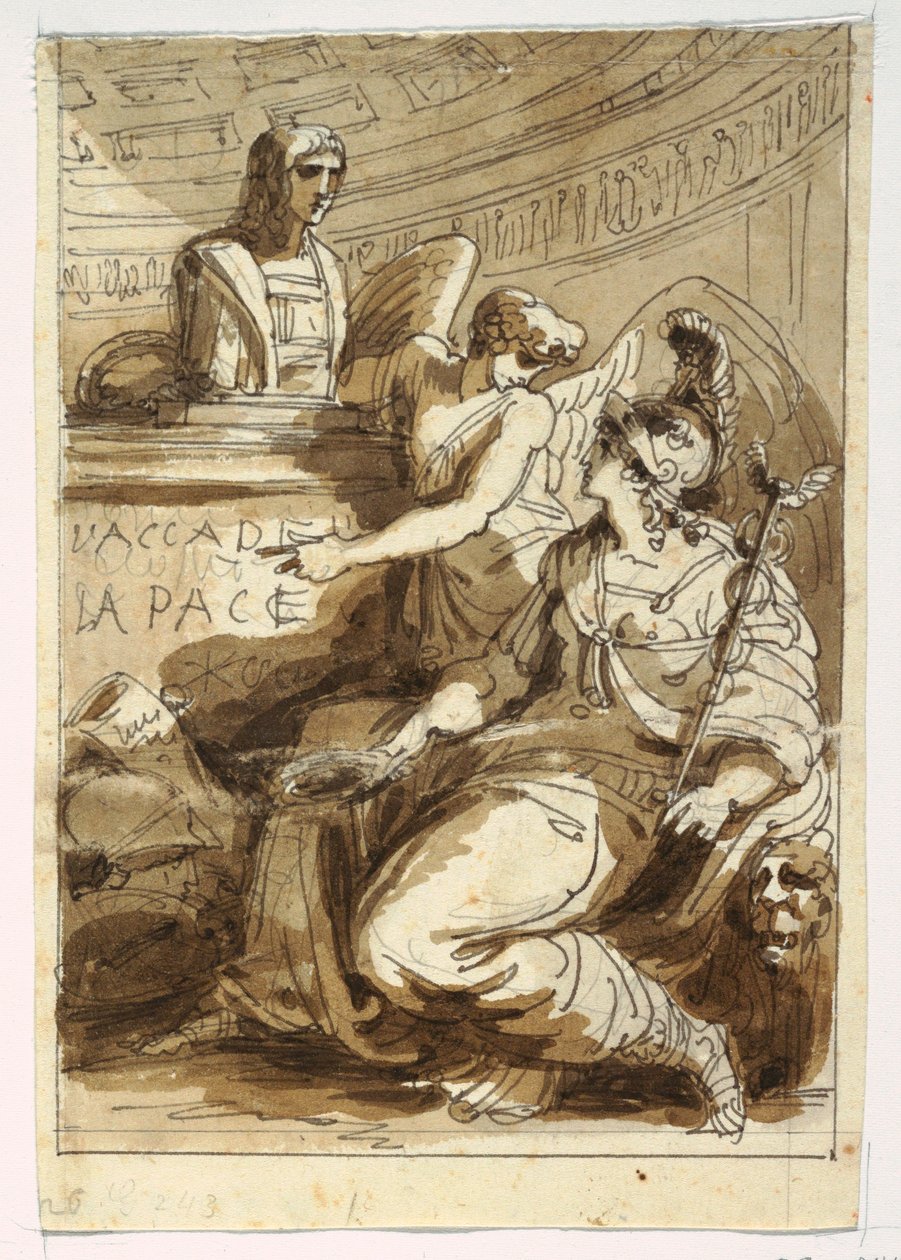 Ritning, Monument för en Accademia della Pace, 1810-20 av Felice Giani