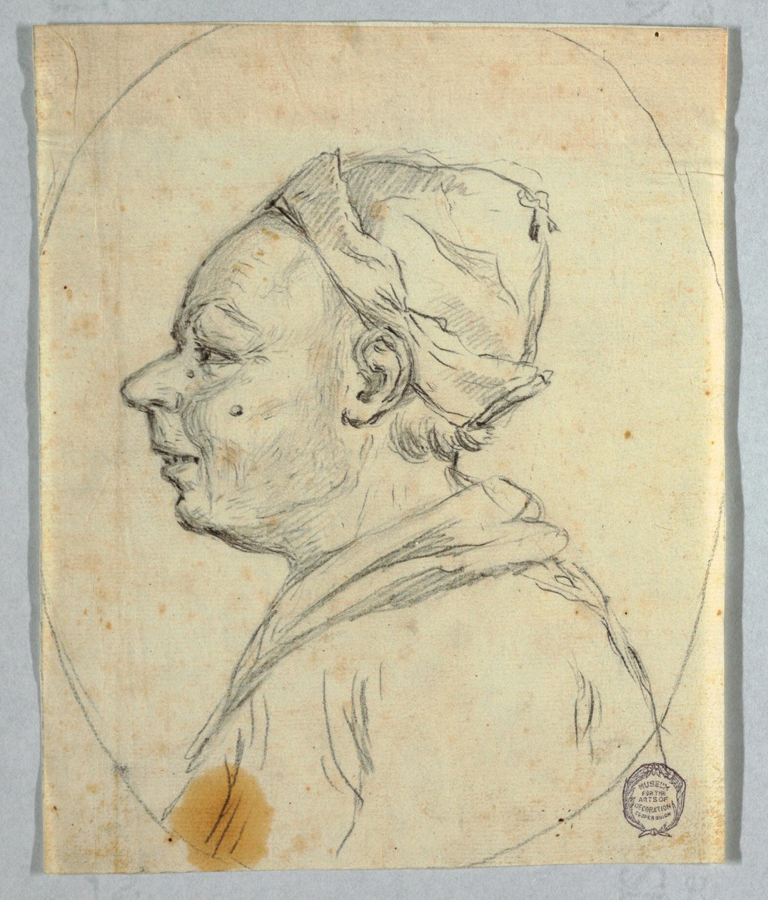 Teckning, Porträtt av en man, ca 1820 av Felice Giani