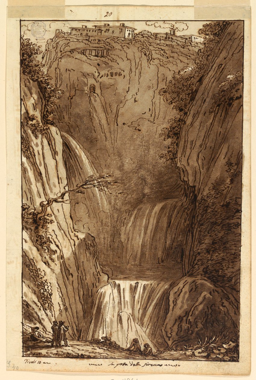 Teckning, Sirenernas grotta på Tivoli, ca 1813 av Felice Giani