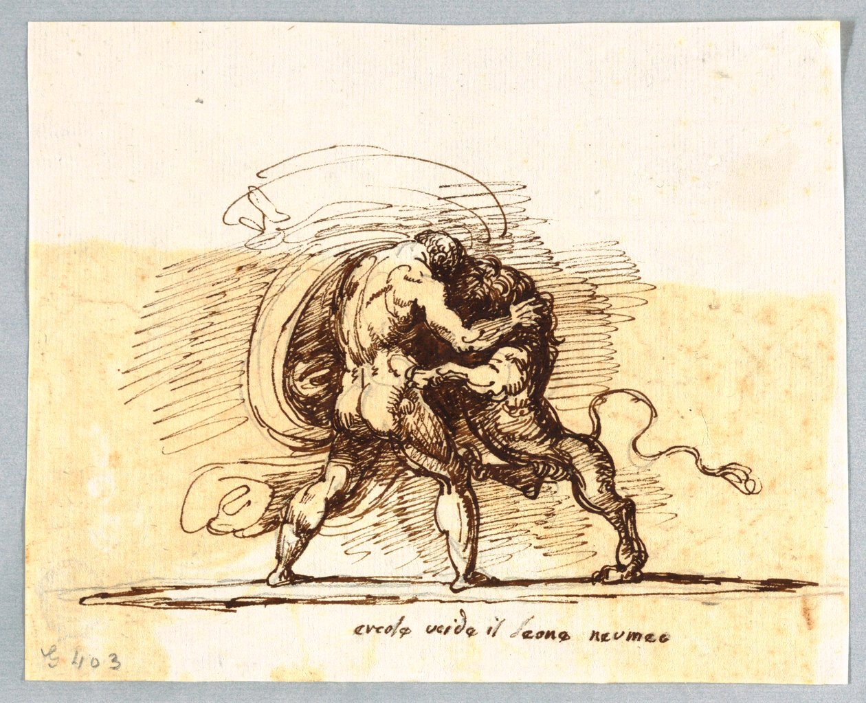 Hercules och Nemean Lion av Felice Giani