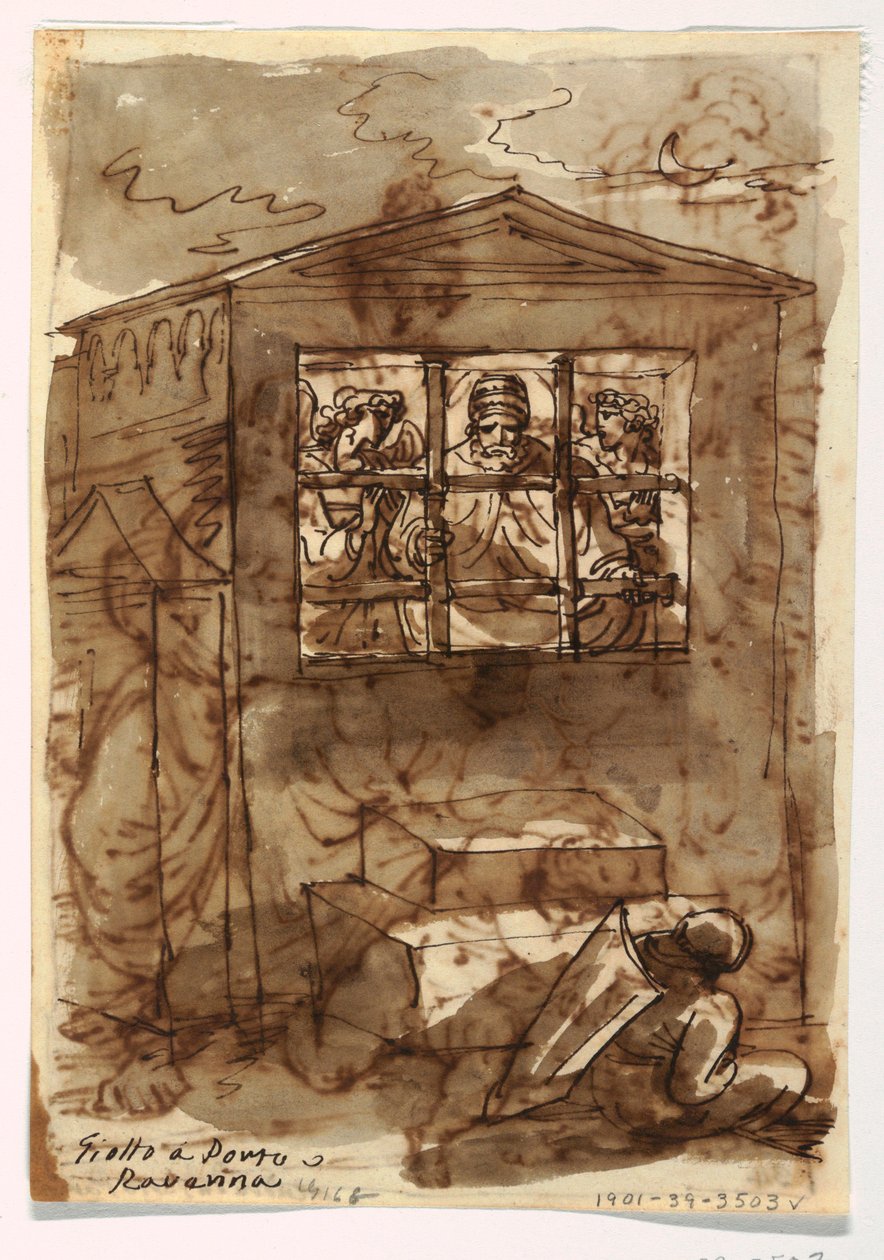 Sketchbook Folio, Pope Sixtus II och Deacon av Felice Giani