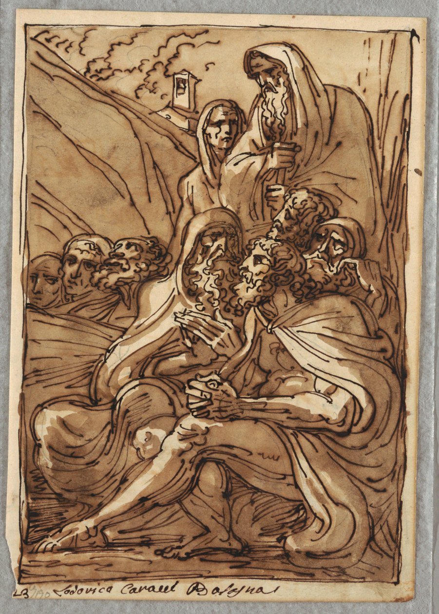 Sankt Antonius och eremiterna, studie efter Lodovico Carracci av Felice Giani