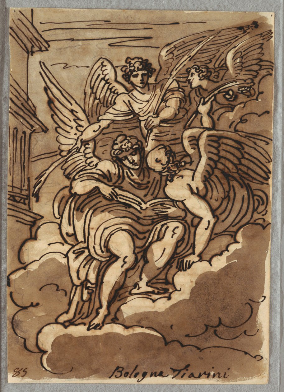 St Paul i molnen med änglar och palmer av Felice Giani