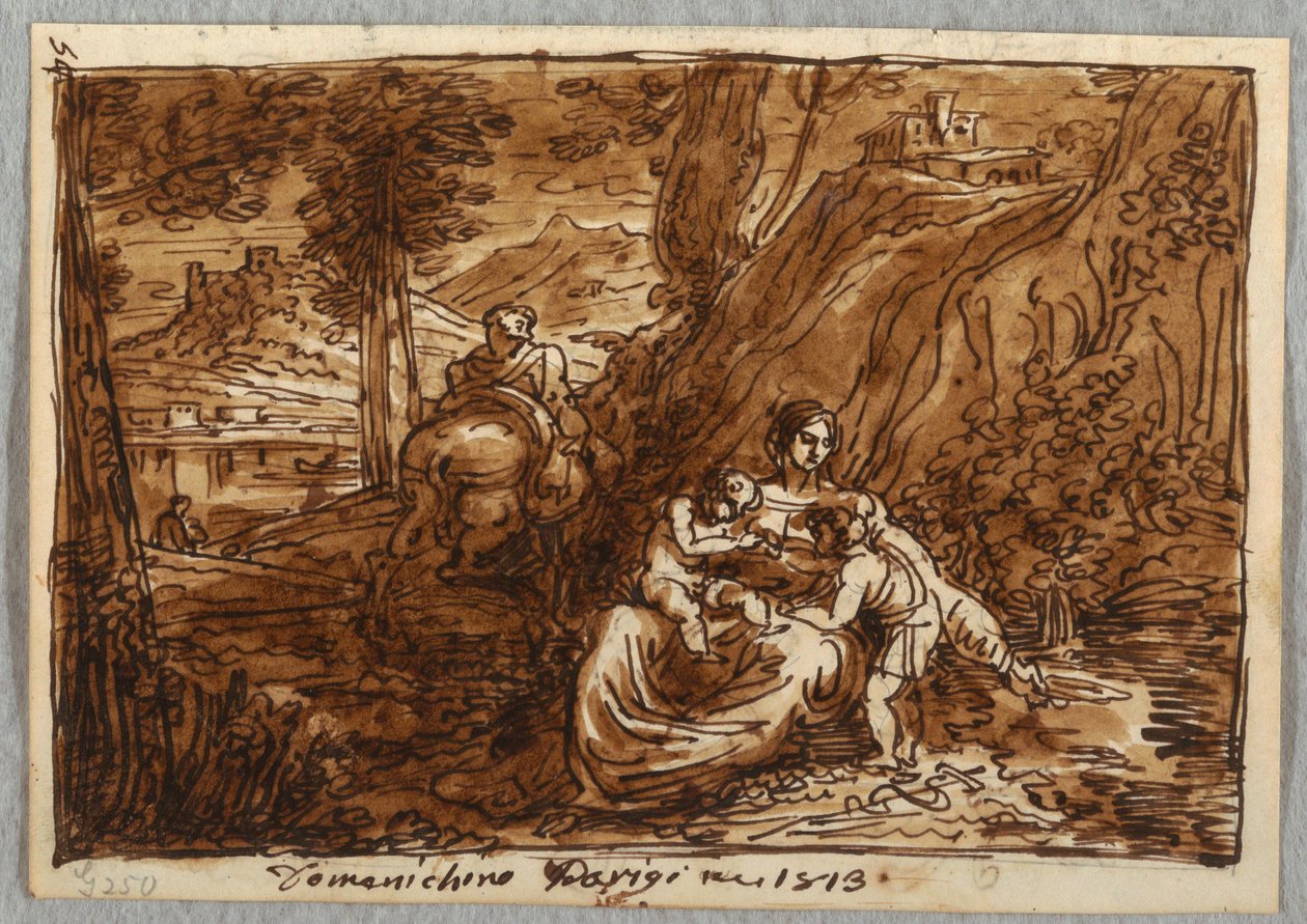 Flygningen till Egypten, efter Domenichino av Felice Giani