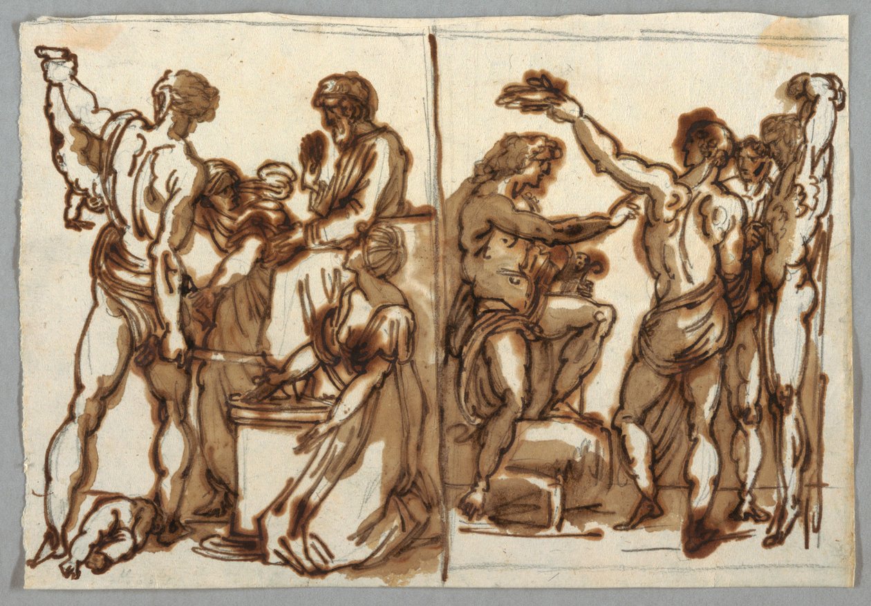 Salomos dom; Marsyas flågning av Felice Giani