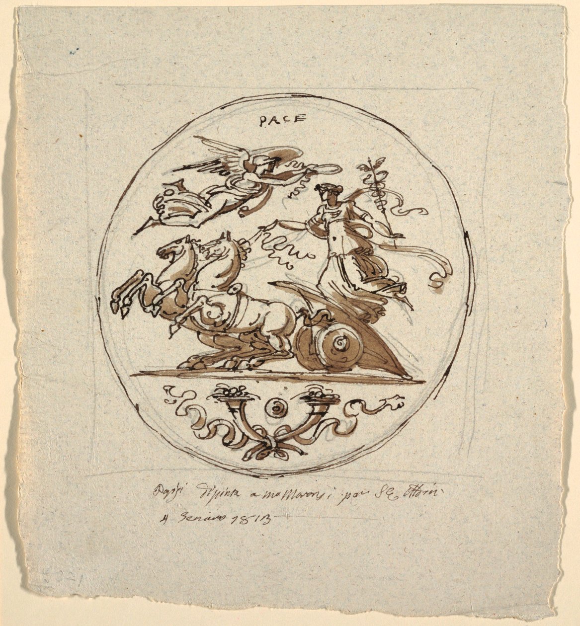 Triumph of Peace, Roundel, för Aldini-villan i Montmorency av Felice Giani