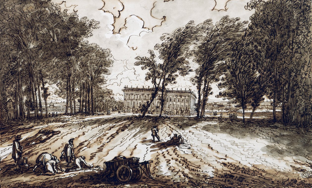 Utsikt över Villa Aldini vid Montmorency av Felice Giani