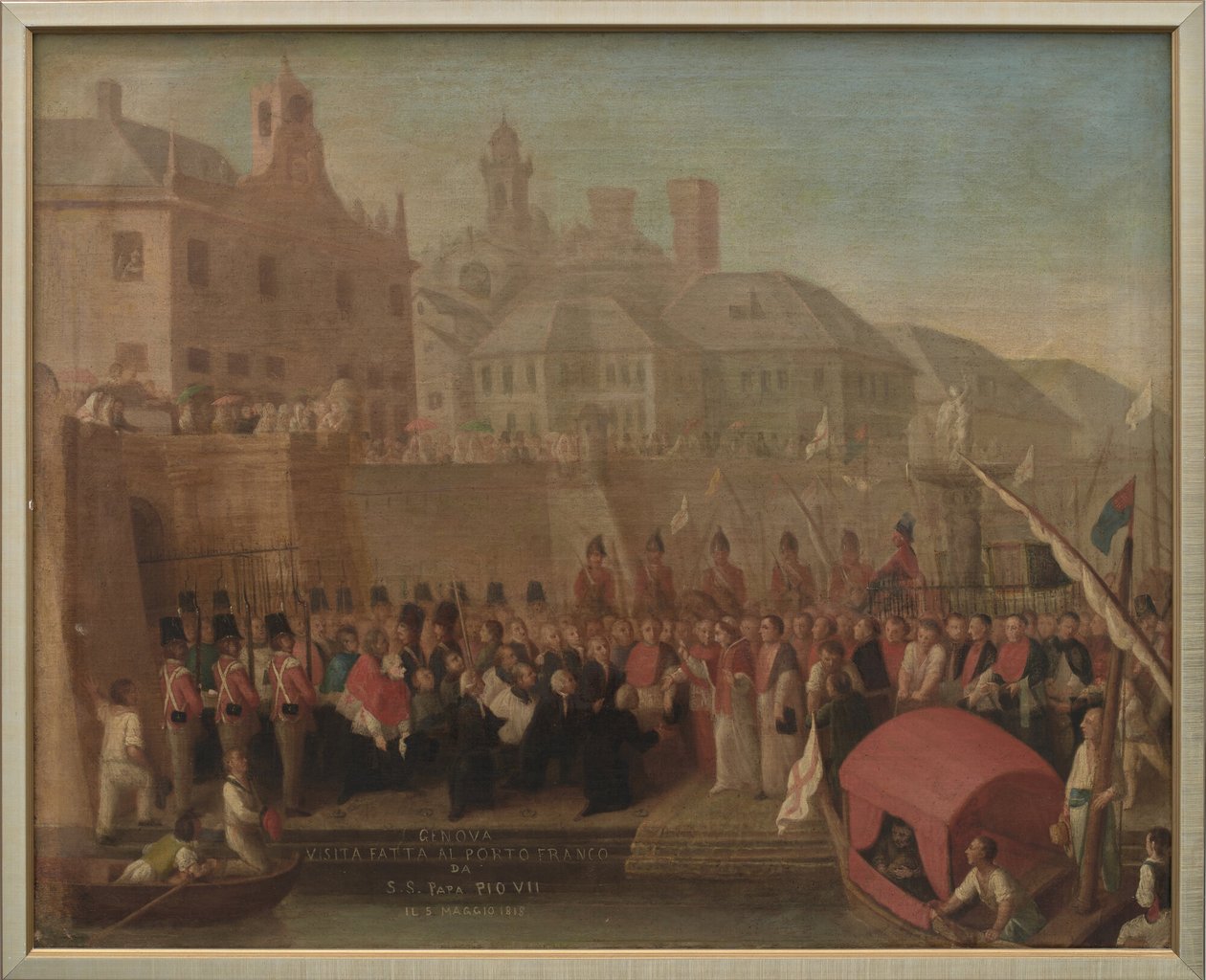 Genua. Besök i frihamnen av påven Pius VII den 5 maj 1815. av Felice Guascone