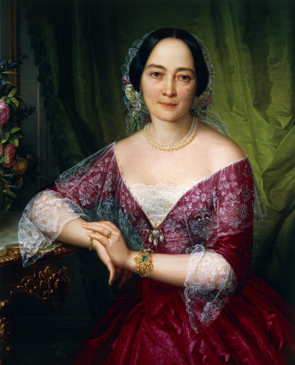 Porträtt av Anne Opulich av Felice Schiavoni, olja på duk av Felice Schiavoni