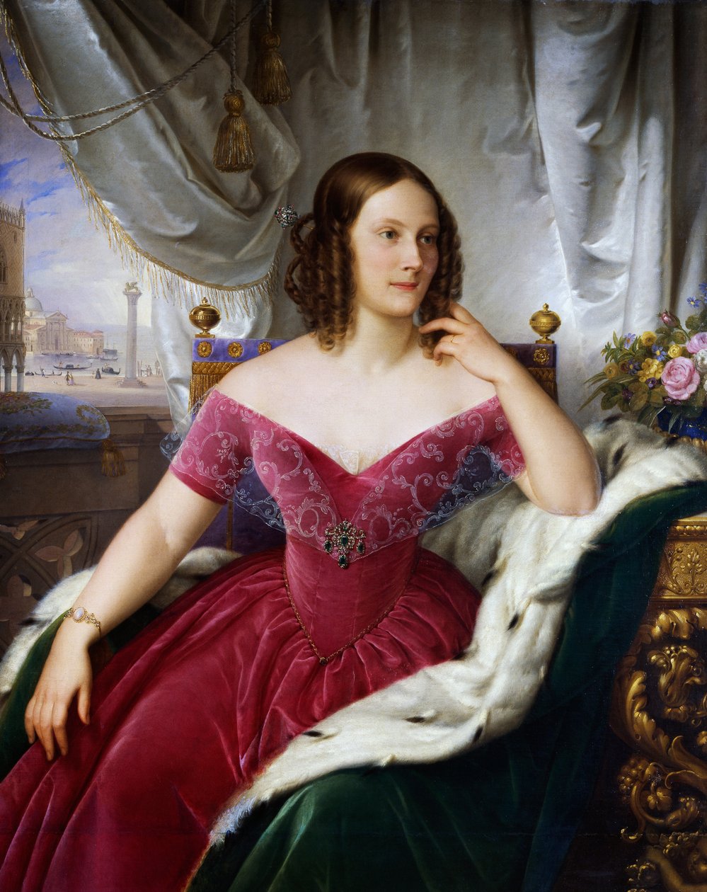 Porträtt av Marie Friederike Charlotte von Wurttemberg (Stoccarda av Felice Schiavoni