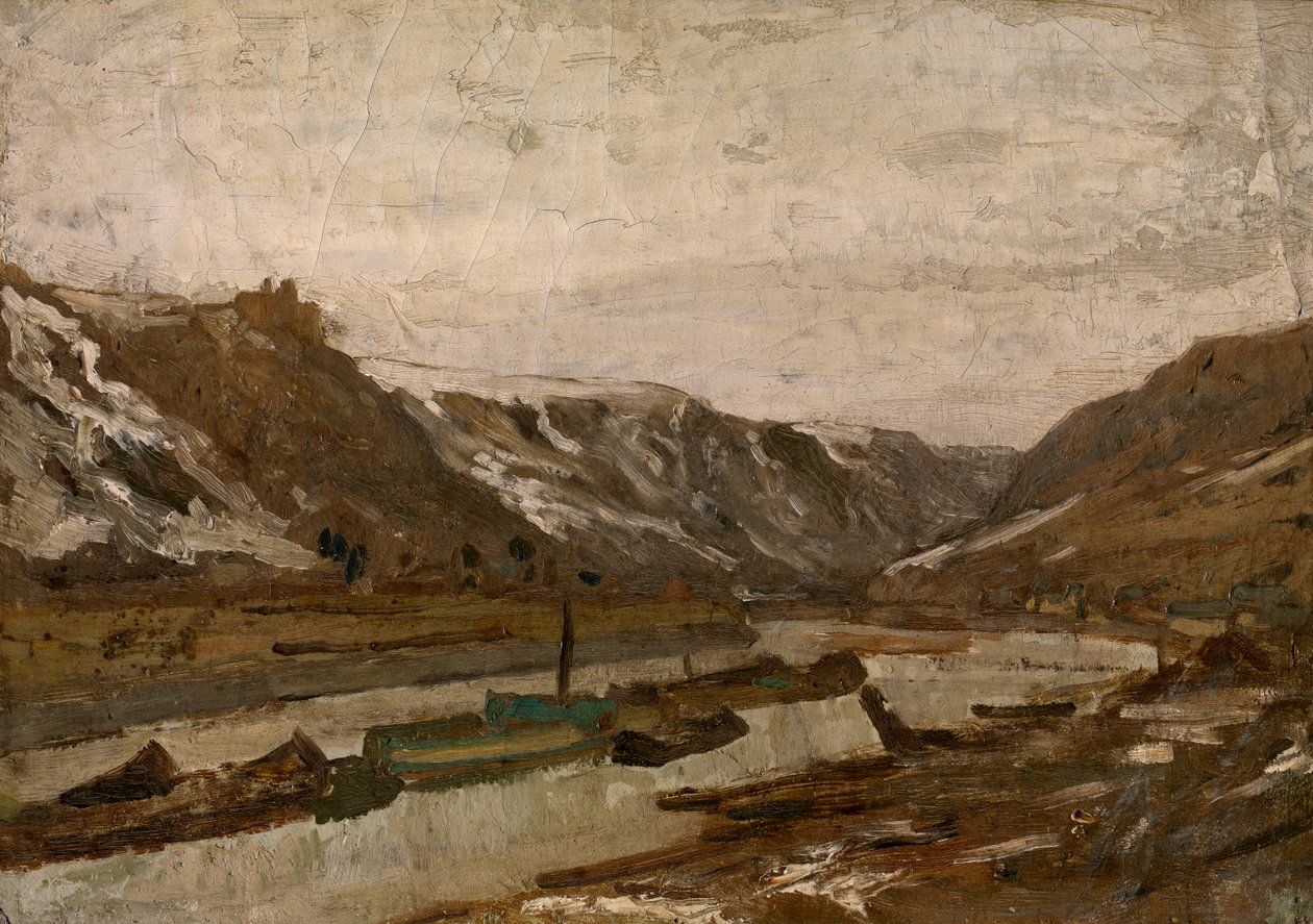 Pråmar i Dinant av Félicien Rops