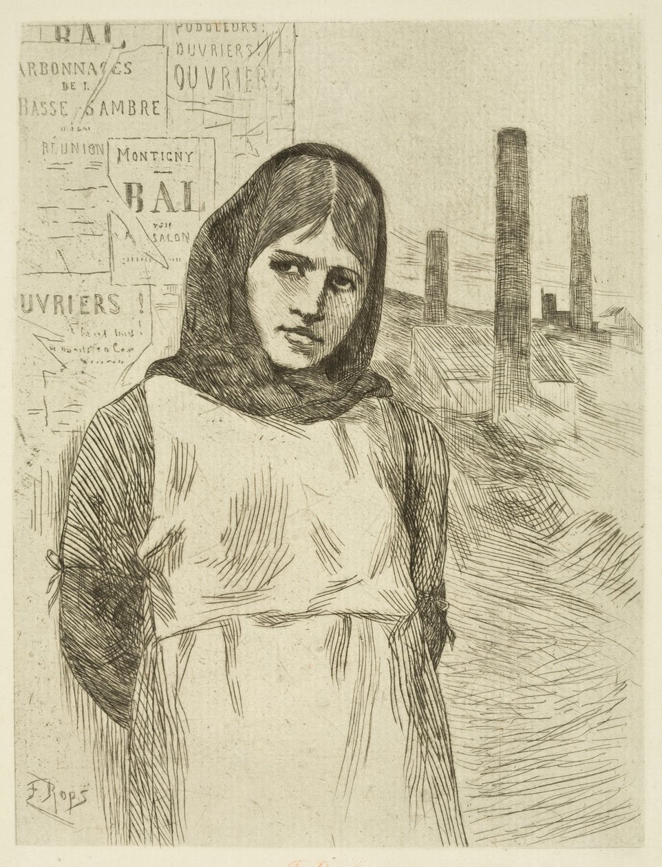 Strejken (Kolbrännerskan) av Félicien Rops