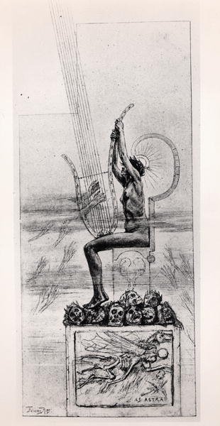 The Great Lyra, frontispice av dikter av Stephane Mallarme (1842-98) av Félicien Rops