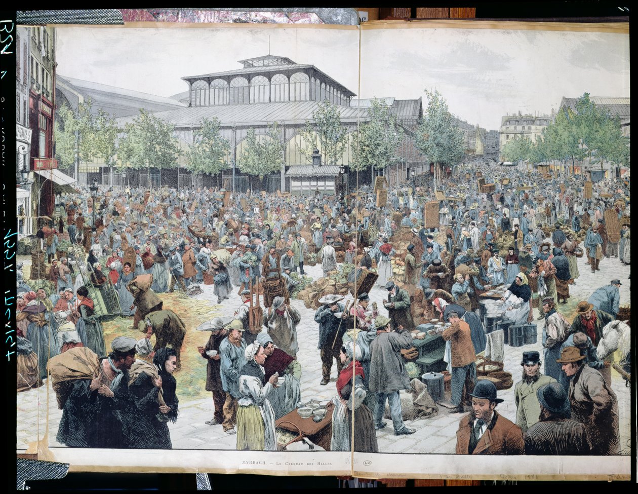 Utsikt över Les Halles, 1885 av Felicien baron de Myrbach Rheinfeld
