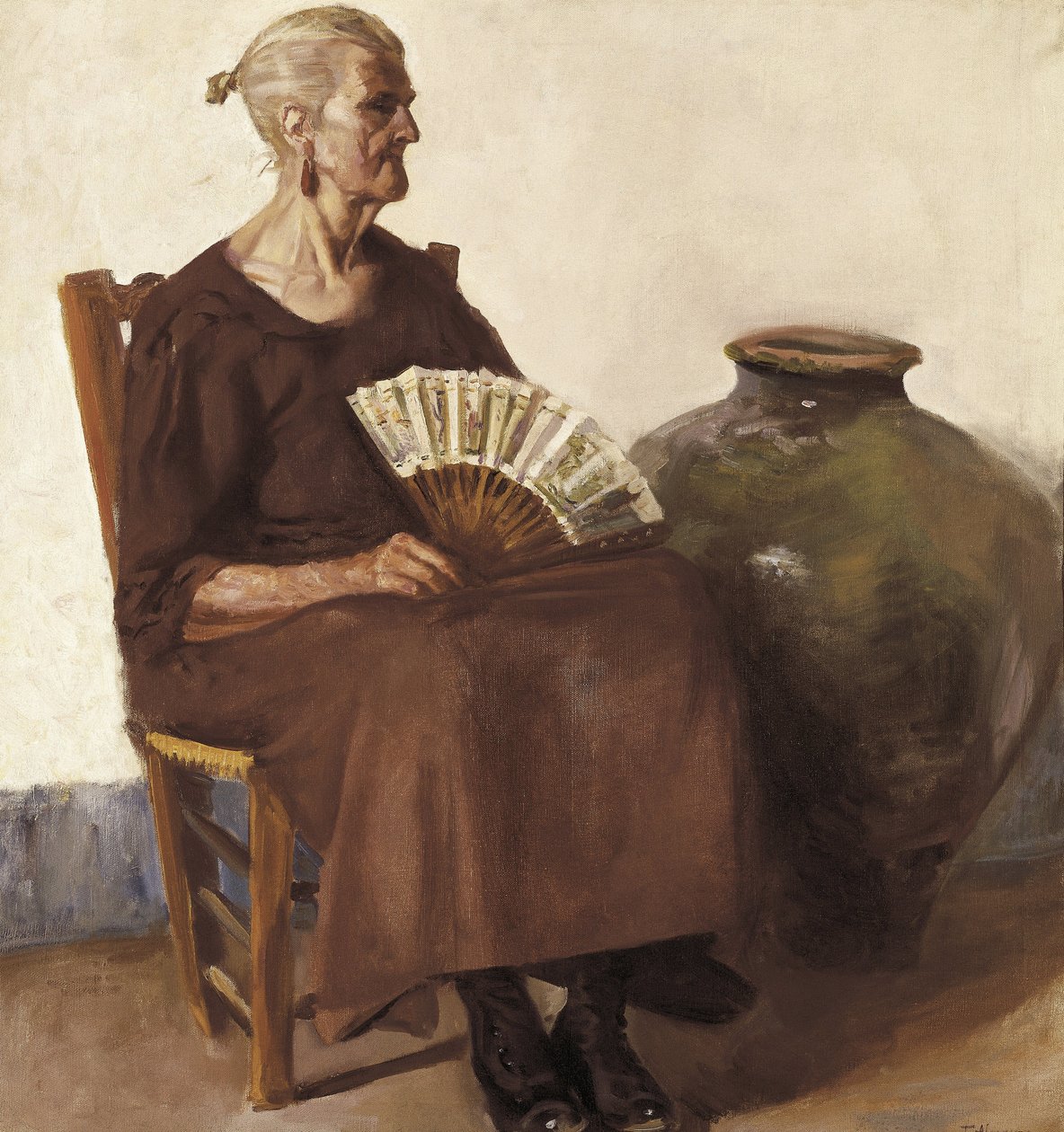 Sittande kvinna, 1900-talet (olja på duk) av Felipe Abarzuza y Rodriguez de Arias