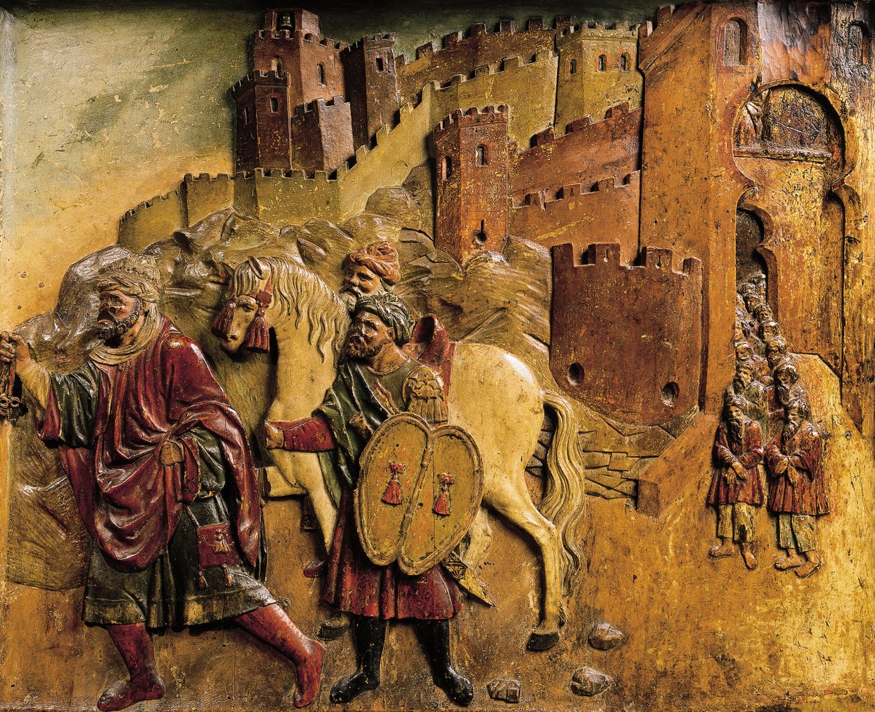 Boabdil sista muslimska kungen lämnade Granada 1492 efter att ha överlämnat nycklar till staden av Felipe Bigarny or Vigarny