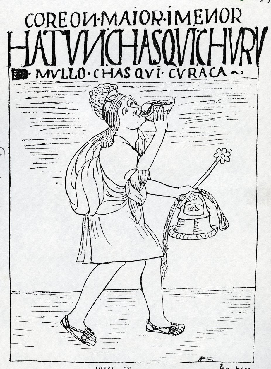 December, solgudens månad av Felipe Huaman Poma de Ayala