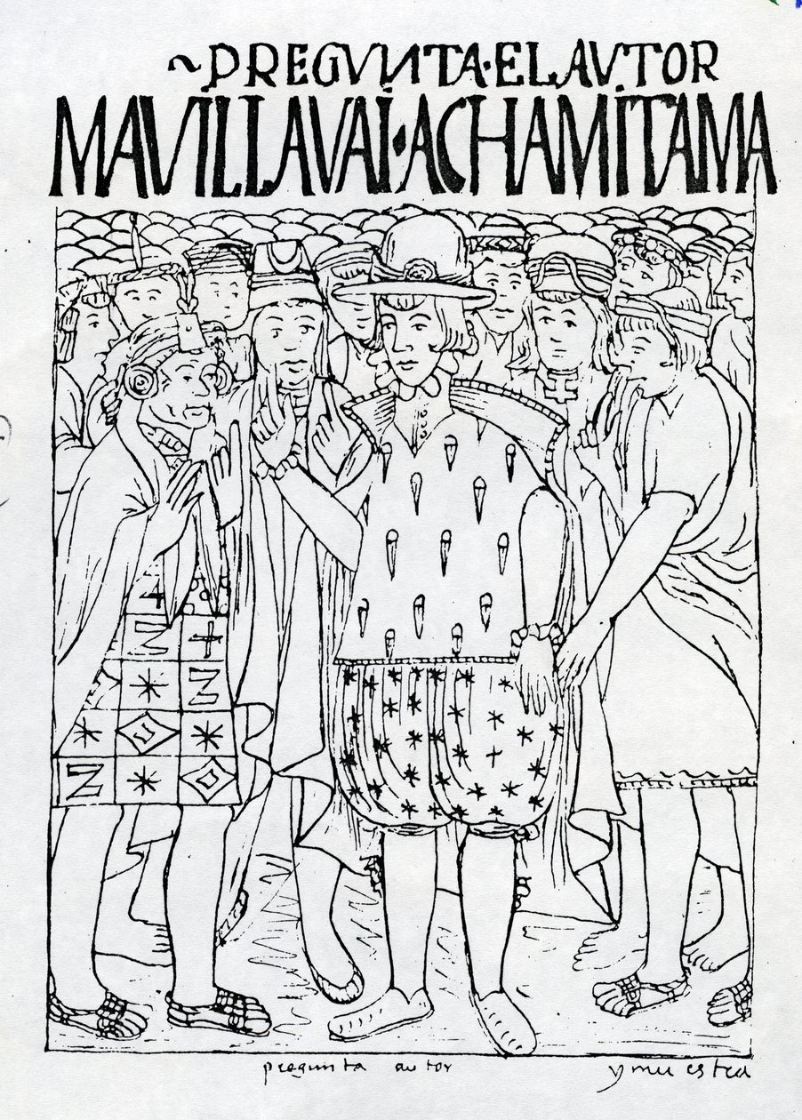 Poma de Ayala frågar om det gamla Perus historia av Felipe Huaman Poma de Ayala