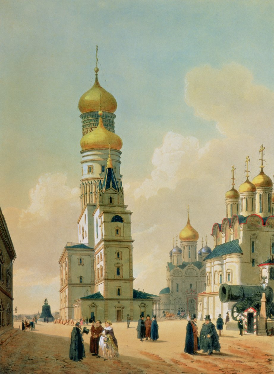 Ivan det stora klocktornet i Kreml i Moskva, tryckt av Lemercier, Paris, 1840-talet av Felix Benoist