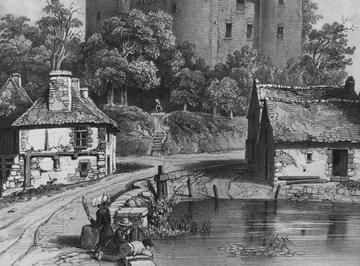 Slottet i Combourg (detalj) (se även 382376) av Felix Benoist