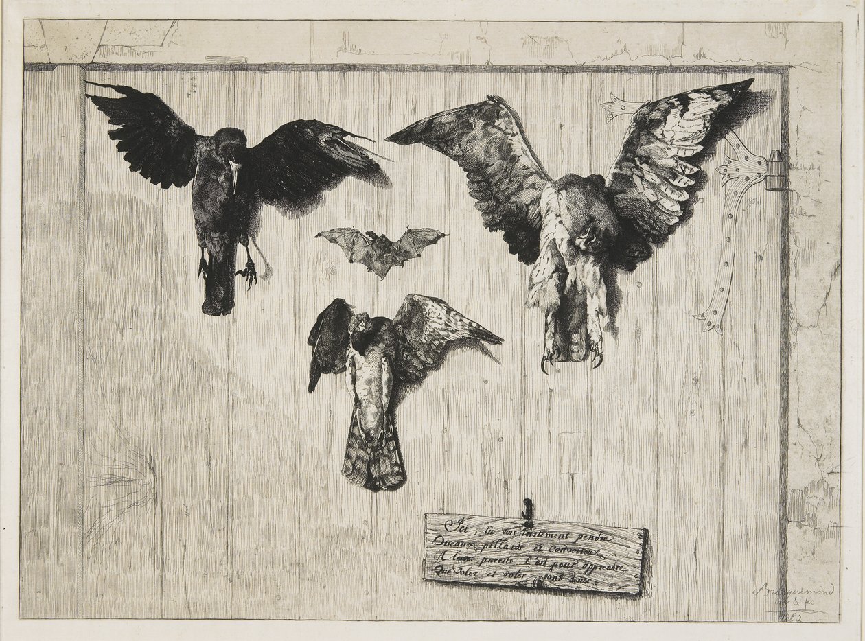 Den övre delen av en dörrpanel, 1852-1865 av Felix Bracquemond