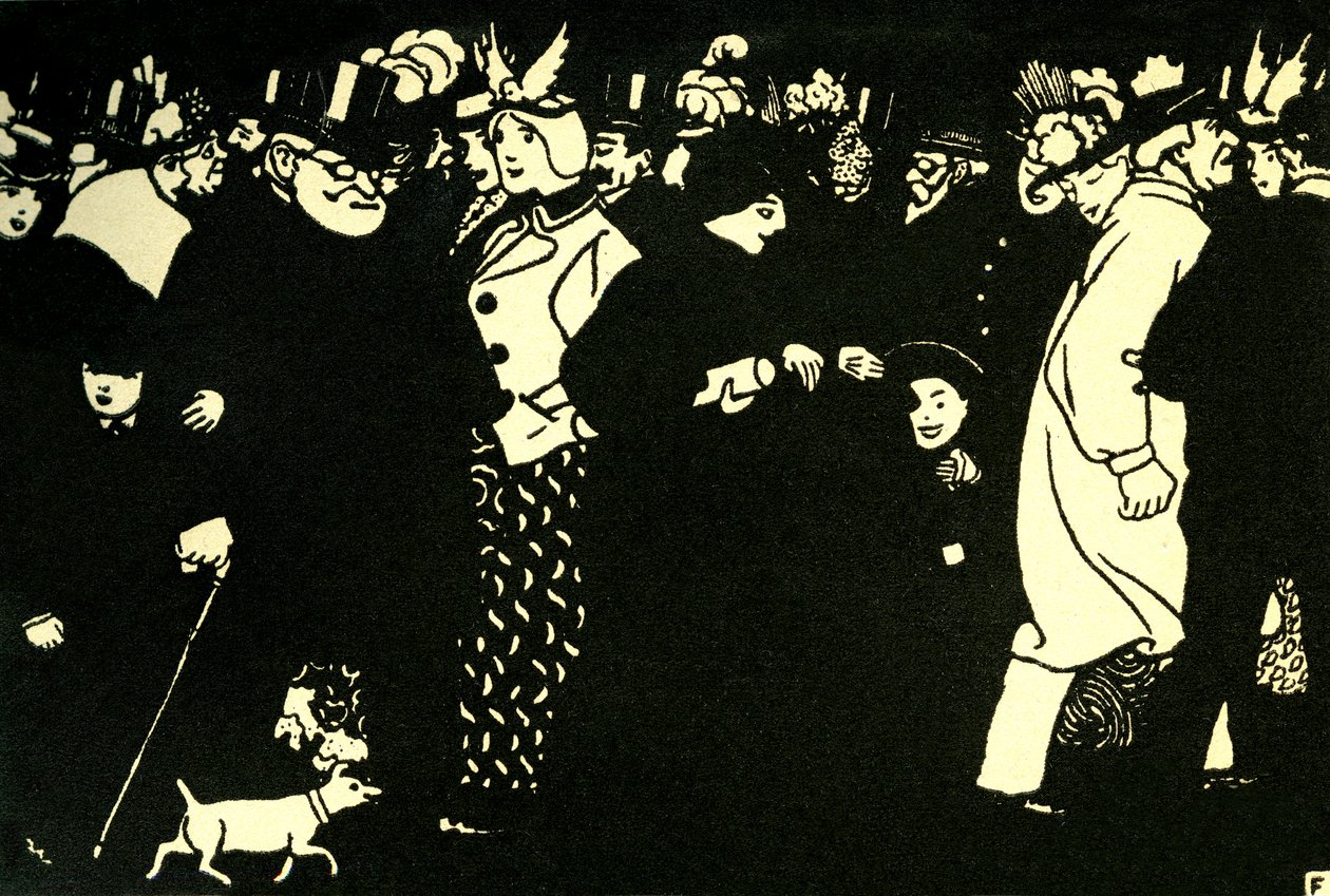 Die Strasse - Träsnitt av Félix Vallotton av Felix Edouard Vallotton