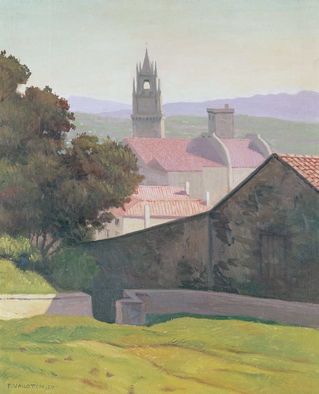 Landskap med kyrka, 1920 av Felix Edouard Vallotton