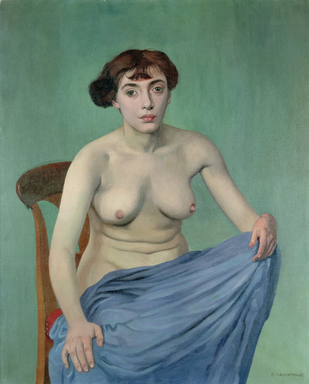 Naken i blått tyg av Felix Edouard Vallotton