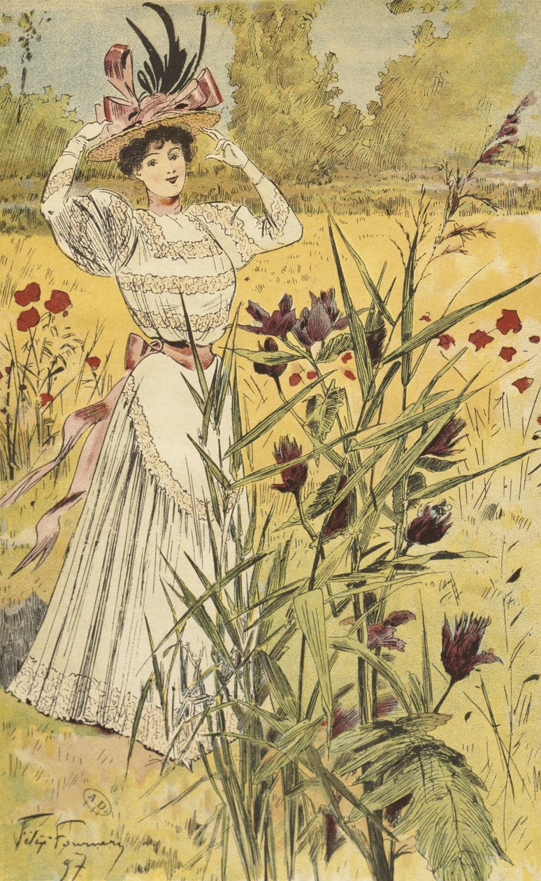 Modetallrik, på landsbygden, illustration från 