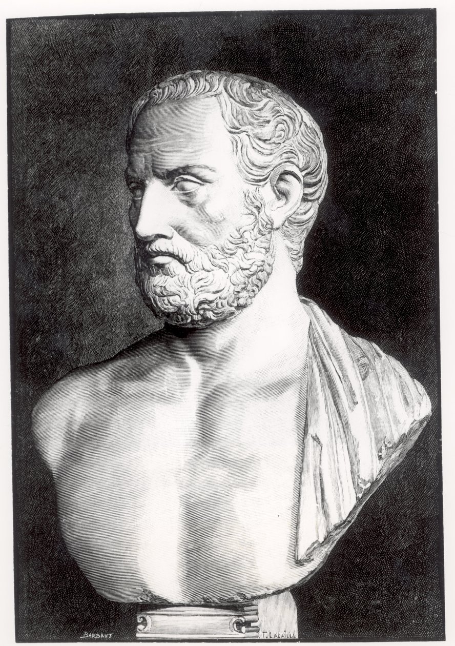 Byst av Thukydides (c.471-400 f.Kr.), graverad av Barbant av Felix Jules Lacaille