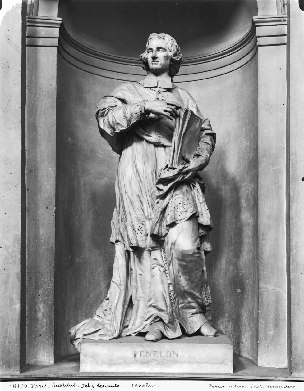 Francois de Salignac de La Mothe-Fenelon (1651-1715) 1777 (marmor) (bw foto) av Felix Lecomte