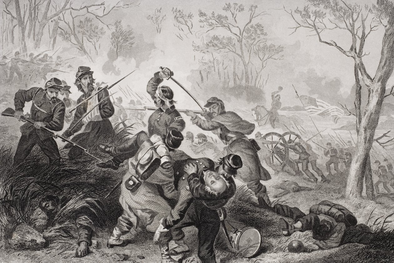 Överste Edward D. Bakers (1811-61) död i slaget vid Balls Bluff, Virginia, 1861 av Felix Octavius Carr Darley
