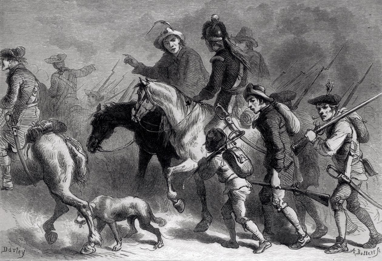Upproret av New England Yeomanry, graverad av A. Bollett av Felix Octavius Carr Darley