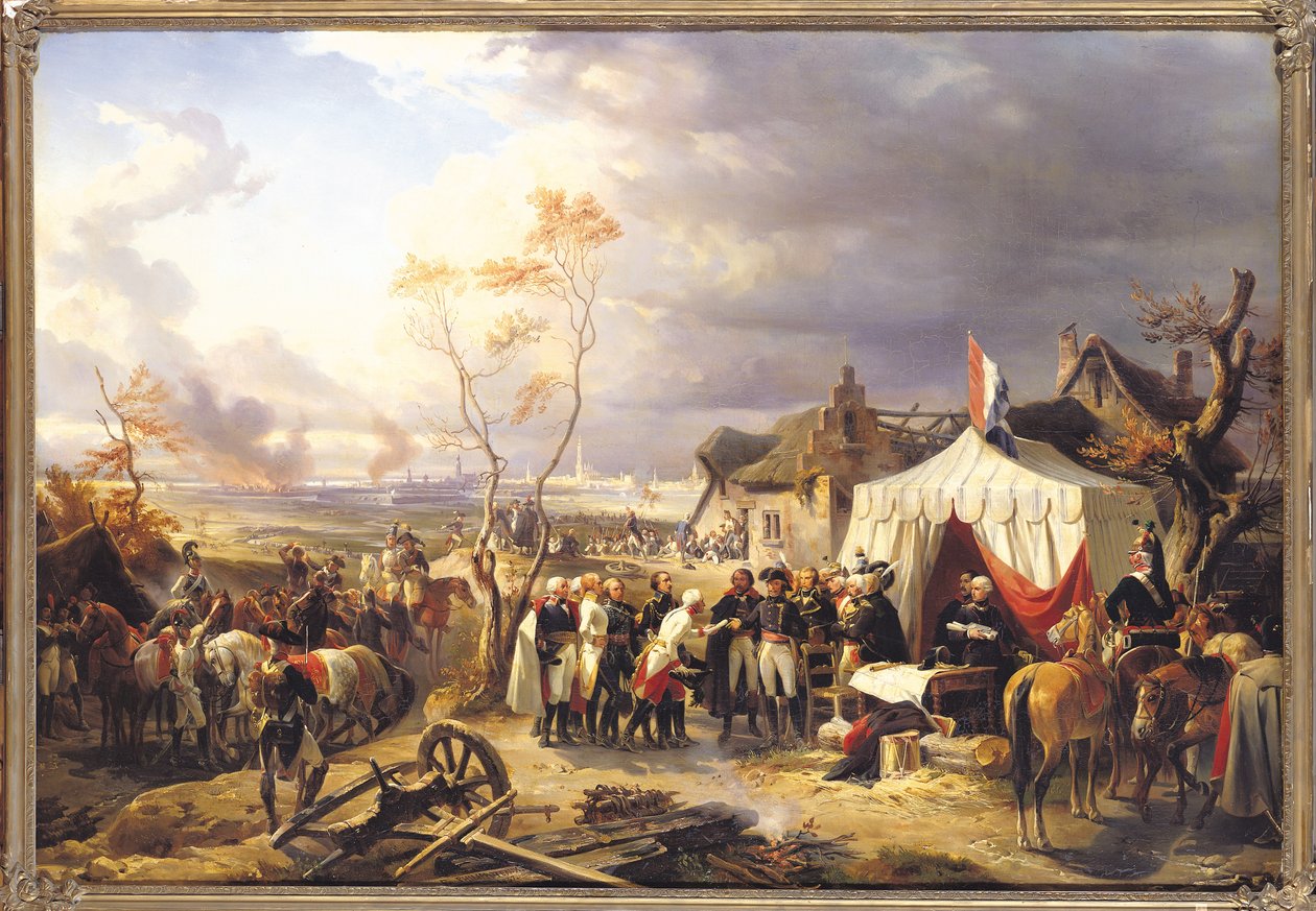 General De La Morliere tar emot överlämnandet av Antwerpen, 29 november 1792, 1837 av Felix Philippoteaux