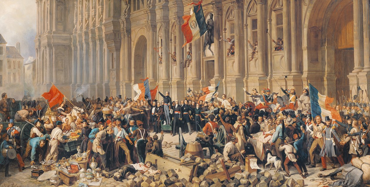 Lamartine förkastade den röda flaggan 1848 av Felix Philippoteaux