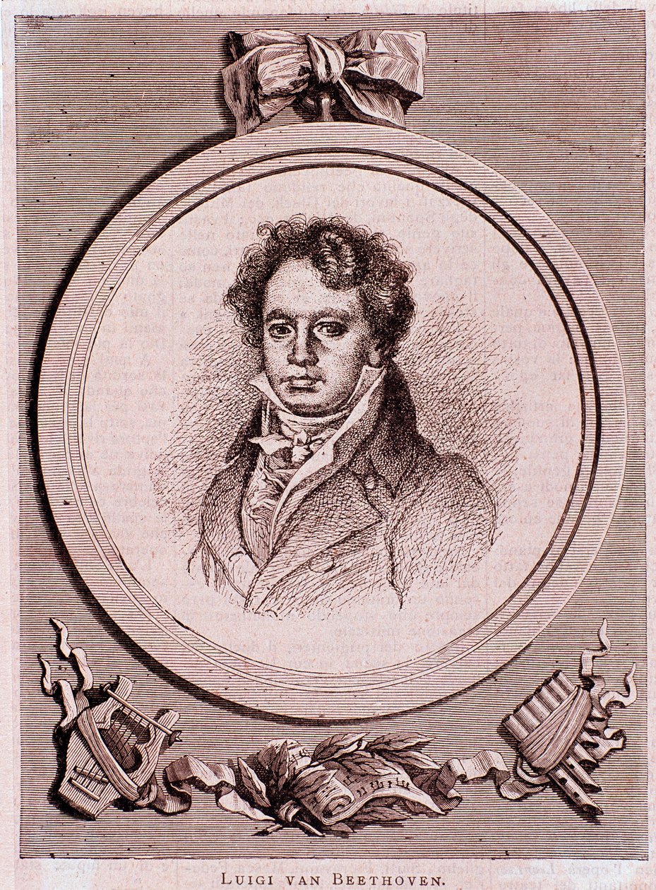 Porträtt av den tyske kompositören Ludwig van Beethoven av Felix Auguste Clement