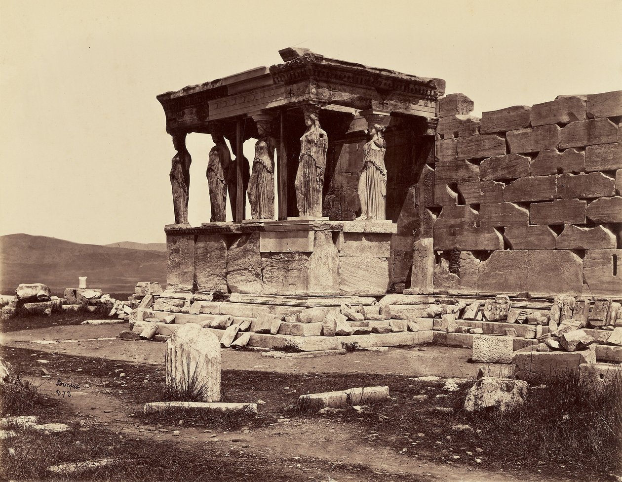 Karyatiderna i Erechtheiontemplet - Aten av Félix Bonfils