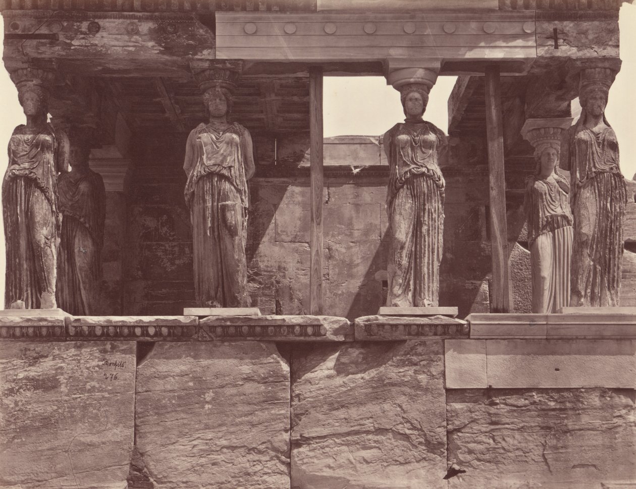 Karyatiderna vid Erechtheiontemplet - Aten av Félix Bonfils
